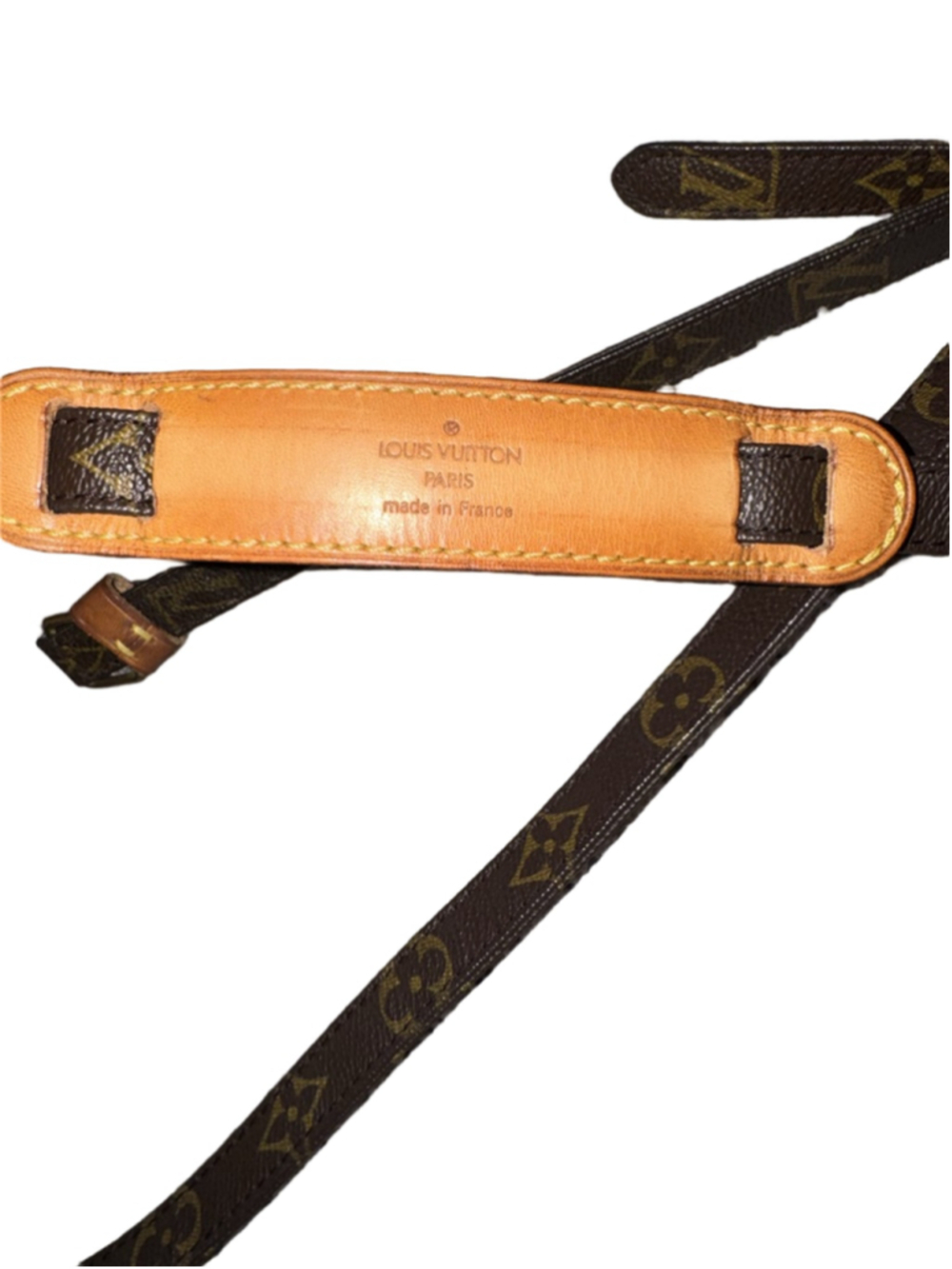 LV Monogram Adjustable Crossbody Strap Shoulder Pad Brown Canvas Bag Strap - Picture 2 of 11